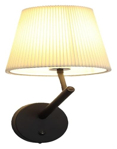 DRINGP Wandlampe Nordische Wandleuchten mit plissiertem Stoffschirm, Wandleuchten aus Metall für den Innenbereich, Wandlampen für den Flur im Wohnzimmer, minimalistische Wandleuchte für Kinderzimmer, von DRINGP