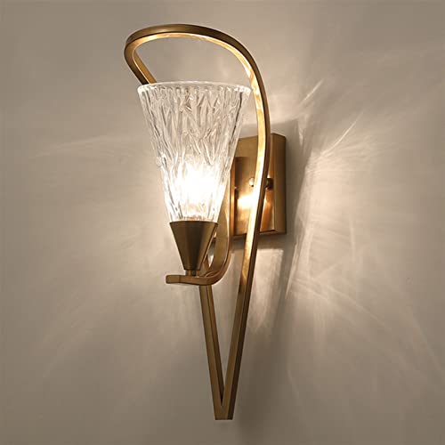 DRINGP Wandlampe mit Kristallblättern, für Veranda, Gang, Postmodern, Wohnzimmer, Schlafzimmer, Nachttisch, Hintergrunddekoration, Licht, Wandlampen von DRINGP