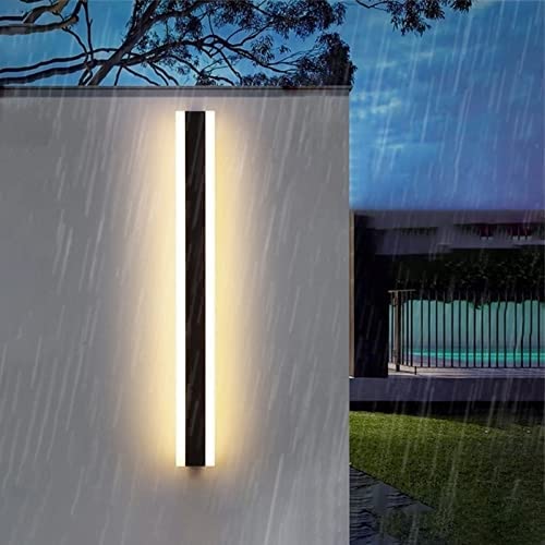 LED-Außenwandleuchten für den Garten, Innen-/Außenwandleuchte mit langen Streifen, schwarze Außenwandleuchte aus Aluminium, nach oben und unten, IP67 wasserdicht, moderne Terrasse, Hof, Badezimmer, von DRINGP