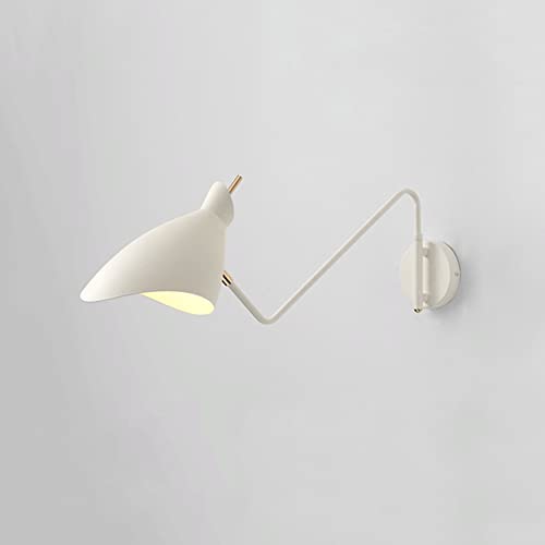 Wandlampe E27 Lesewandleuchter, Moderne verstellbare Wandleuchten für Schlafzimmer, Schwenkarm-Wandlampe mit montierten Leuchten und An-/Ausschalter Leseleuchte Nachttischlampe-Dunkel-Ohne Schalter von DRINGP