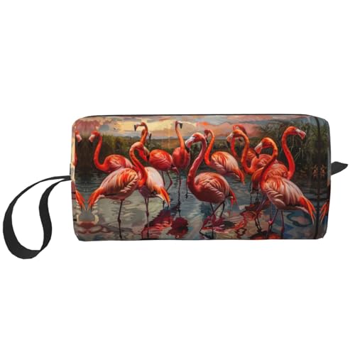 DRTGEDS Flamingos Kulturbeutel für Herren, tragbare Reise-Kulturbeutel, Rasiertasche, kleine Tasche, Weiss/opulenter Garten, Einheitsgröße von DRTGEDS