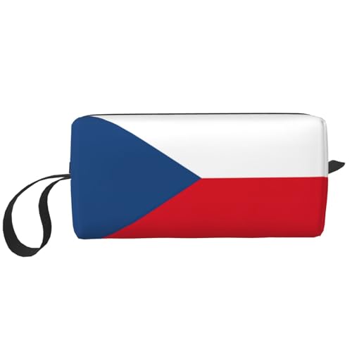 DRTGEDS Kulturbeutel für Herren, Motiv: Flagge der Tschechischen Republik, tragbare Reise-Kulturbeutel, Rasiertasche, kleine Tasche, weiß, Einheitsgröße, Weiß, One Size von DRTGEDS