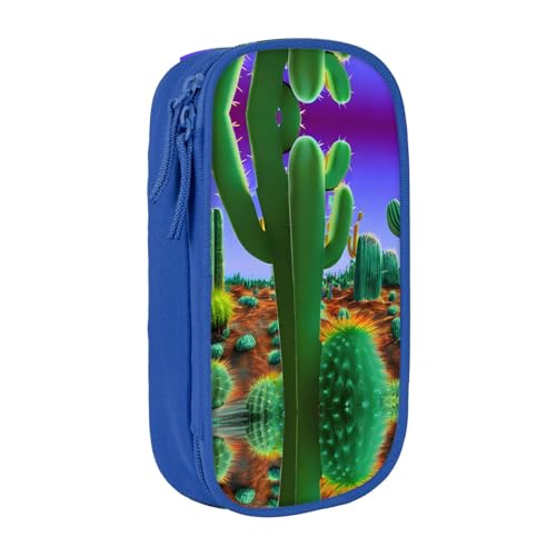 DRTGEDS Niedliches Federmäppchen mit Kaktuswüste, ästhetisches Stiftetui, farbiges Federmäppchen mit Reißverschluss, Kawaii-Schreibwaren-Aufbewahrung von DRTGEDS