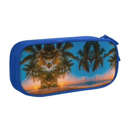DRTGEDS Sunset Hawaiian Palm Tree Pencil Case Large Capacity Pencil Pouch Pen Bag Stationery Pouch Pen Case for Office von DRTGEDS