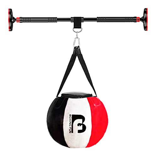 Boxsack mit Ständer für Erwachsene, robust, Tür-Speed-Boxball für Erwachsene/große Kinder/Männer/Frauen, Heimbüro, Fitnessstudio, Fitness, Spielzeug zum Stressabbau (Black+Red+White) von DRYIC