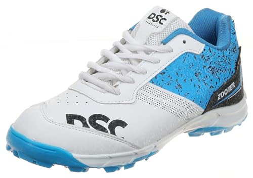 DSC Zooter Cricket Shoes | White/Blue | for Men and Boys | Lightweight | 10 UK, 11 US, 44 EU DSC Zooter Cricket Shoes | White/Blue | for Men and Boys | Lightweight | 10 UK, 11 US, 44 EU von DSC