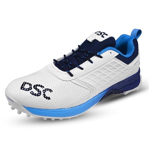 DSC Jaffa 22 Cricket Shoes, Color: White/Navy, Size: 9UK/10US/43EU, for Mens & Boys, Material: Mesh, Breathable Mesh, Non-Slip Sole for Improved Durability for Stability DSC Jaffa 22 Cricket Shoes, Color: White/Navy, Size: 9UK/10US/43EU, for Mens & Boys, Material: Mesh, Breathable Mesh, Non-Slip Sole for Improved Durability for Stability von DSC