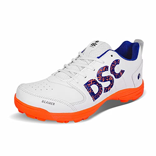 DSC Beamer Cricket Shoes | Fluro Orange/White | for Boys and Men | Light Weight | Durable | 8 UK, 9 US, 42 EU von DSC