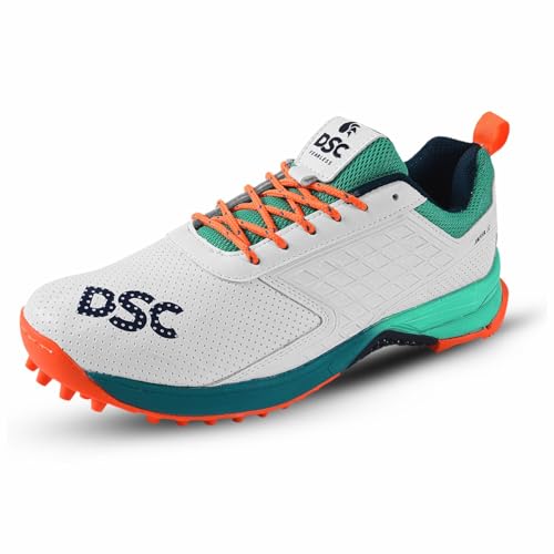 DSC Jaffa 22 Cricket Shoes, Color: Sea Green/Fluro Orange, Size: 9UK/10US/43EU, for Mens & Boys, Material: Mesh, Breathable Mesh, Non-Slip Sole for Improved Durability for Stability DSC Jaffa 22 Cricket Shoes, Color: Sea Green/Fluro Orange, Size: 9UK/10US/43EU, for Mens & Boys, Material: Mesh, Breathable Mesh, Non-Slip Sole for Improved Durability for Stability von DSC