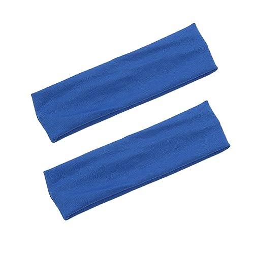 DSOUWEH 2 Stück atmungsaktive, hautfreundliche Sport Stirnbänder – bleiben kühl und trocken, rutschfeste Trainings Schweißbänder aus Baumwolle, elastisch, Blau von DSOUWEH