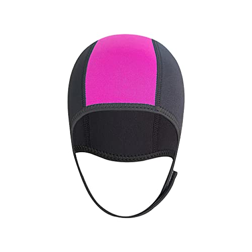 DSOUWEH Neopren verdicken Schwimmen Thermal Hood Cap verdicken Indoor Outdoor Schwimmbad Hut Unisex Training Bademode Ausrüstung für, Rot, freie Größe von DSOUWEH