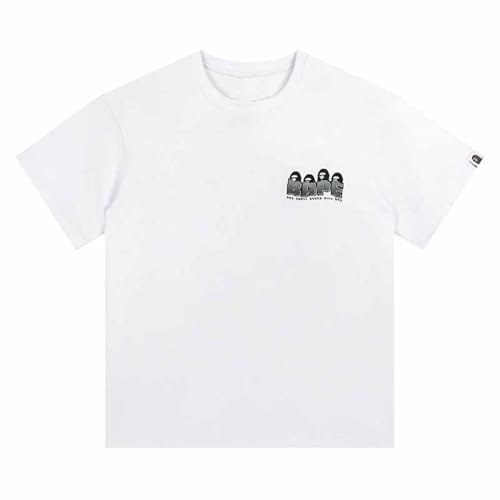 DSQIANG Frühling Und Sommer Neue Verdrehte Camouflage Affen Buchstaben Baumwolle Männer Und Frauen Trend Kurzärmelige T-Shirt Lässig Sport Lose Körper Shirt-Color-4||M von DSQIANG