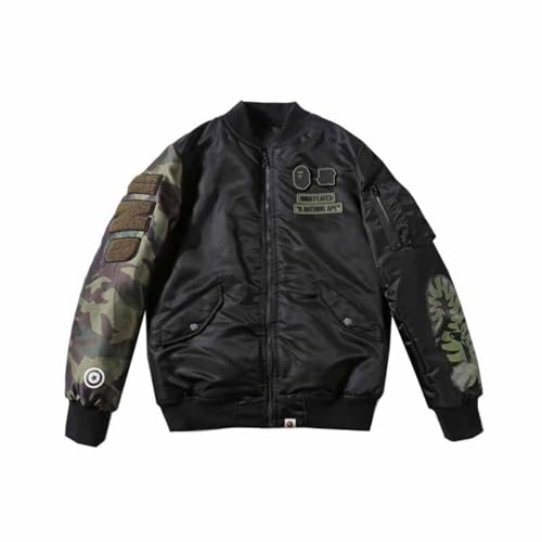 DSQIANG Herbst Und Winter Neue Flut Hai Zusammenarbeit Modelle Camouflage Ärmel Verdickt Herren Lässig Baumwolle Jacke Jacke Lässig Lose Jacke-Color-1||XL von DSQIANG