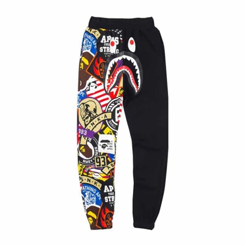 DSQIANG Trendy Hai Bunte Graffiti Spleißen Männer Und Frauen Paare Persönlichkeit Trend Hip-Hop Lässige Hose Lose Sporthosen-Color-1||L von DSQIANG