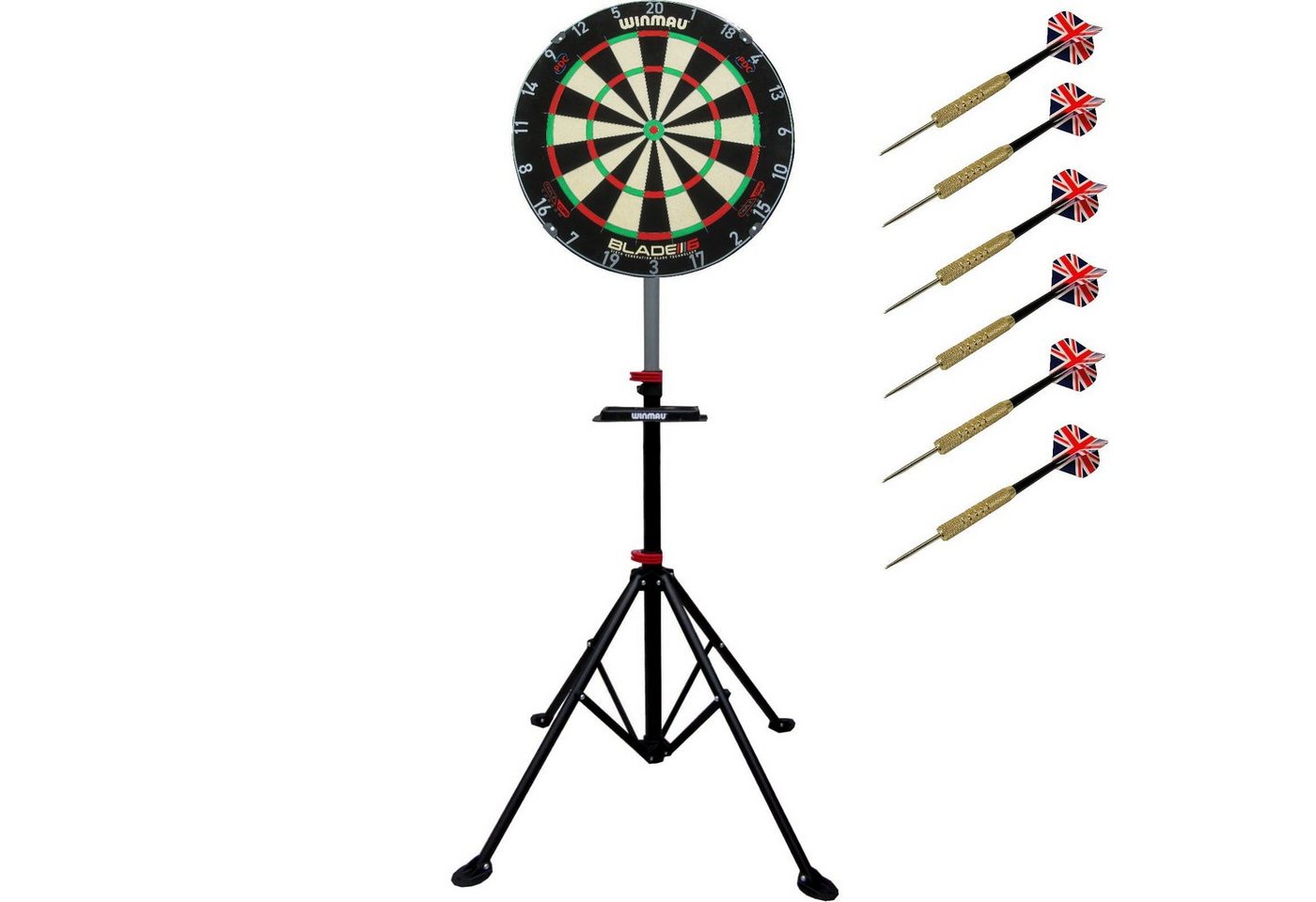 DSX Dartscheibe Winmau Set Blade 6 Triple Core Xtreme Ständer Dartpfeile von DSX