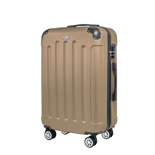 DTP-SOFT Club_49 Koffer Hartschalen Trolley Combination Lock Reisekoffer Twin Roller 4 Wheels (ABS) Material M-L-XL-Set in 8 Farben (Champagne, L) von DTP-SOFT