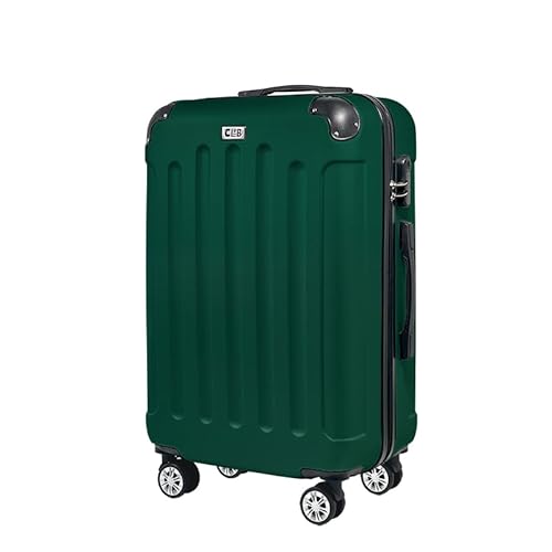 DTP-SOFT Club_49 Koffer Hartschalen Trolley Combination Lock Reisekoffer Twin Roller 4 Wheels (ABS) Material M-L-XL-Set in 8 Farben (DUNKELGRÜN, M) von DTP-SOFT