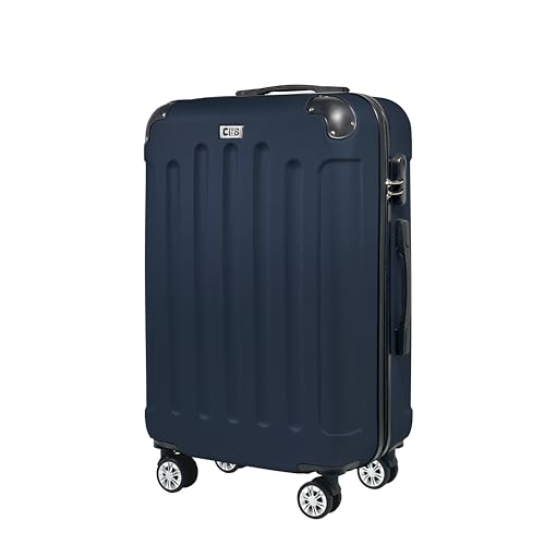 DTP-SOFT Club_49 Koffer Hartschalen Trolley Combination Lock Reisekoffer Twin Roller 4 Wheels (ABS) Material M-L-XL-Set in 8 Farben (Navy BLAU, XL) von DTP-SOFT