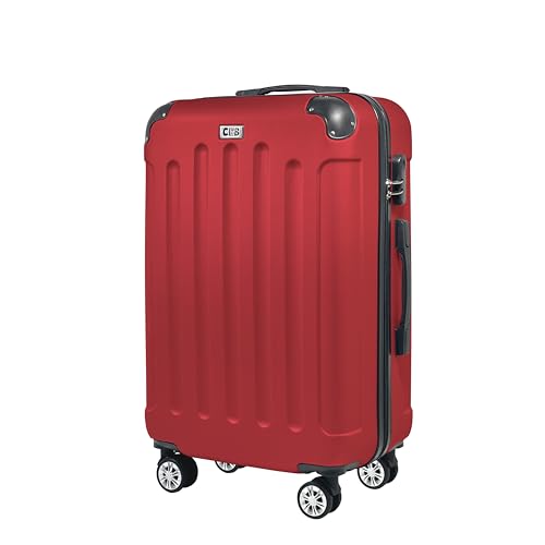 DTP-SOFT Club_49 Koffer Hartschalen Trolley Combination Lock Reisekoffer Twin Roller 4 Wheels (ABS) Material M-L-XL-Set in 8 Farben (RED Wine, XL) von DTP-SOFT