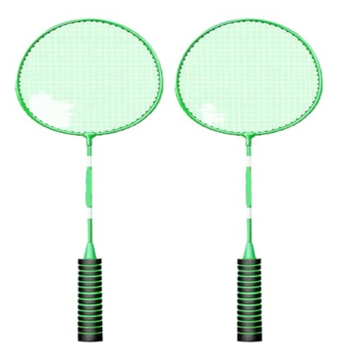 DTQBYOY Badmintonschläger Badminton-Set for Erwachsene, Herren Und Damen, Offensiv Und Ausdauernd, Einzelschlag-Ausdauertraining for Einsteiger Badminton Schläger(Green) von DTQBYOY