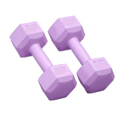 DTQBYOY Kurzhantel Hantel Sechseckige Gummihantel Fitness Home Kilogramm Armmuskel Yoga Kleine Hantel EIN Paar Männer Dumbbells(Purple,5KG) von DTQBYOY