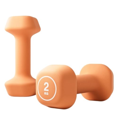 DTQBYOY Kurzhantel Kunststoff Getaucht Kleine Hanteln Fitness Home Herren Krafttraining Ausrüstung Arm Muskeltraining Asiatische Glocke Dumbbells(Orange,4kg) von DTQBYOY