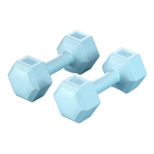 Kurzhantel Hanteln For Frauen Und Männer Fitness-Heimgeräte For Anfänger Sechseckige Gummihantel Kettlebell Hantel Dumbbells(Blue,2kg) von DTQBYOY