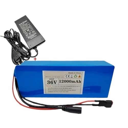 DUBEI T, 36V 12Ah Lithium-Ionen-Akku, Ausgestattet Mit Smart BMS, Mit 42V 2A Ladegerät, Für 0-500W Elektrofahrrad-Roller-Werkzeugmotor-Kits von DUBEI