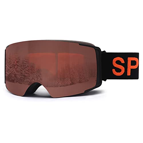 DUDUKING Skibrille Herren Damen, Skibrillen Ski Brille Snowboard Brille mit Magnetischen Linse, Ski Goggles für Skifahren Snowboarden, OTG Design Anti-Fog UV400-Schutz Helmkompatibel Schwarz-Rot DUDUKING Skibrille Herren Damen, Skibrillen Ski Brille Snowboard Brille mit Magnetischen Linse, Ski Goggles für Skifahren Snowboarden, OTG Design Anti-Fog UV400-Schutz Helmkompatibel Schwarz-Rot von DUDUKING