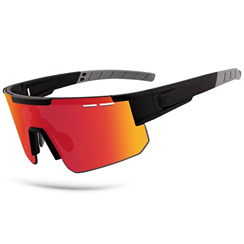 DUDUKING Sonnenbrille Fahrradbrille Herren Damen,Schnelle Brille Sportbrillen Radsport Brillen für Radfahren Laufen Golf UV 400 Schutz Baseball Brille von DUDUKING