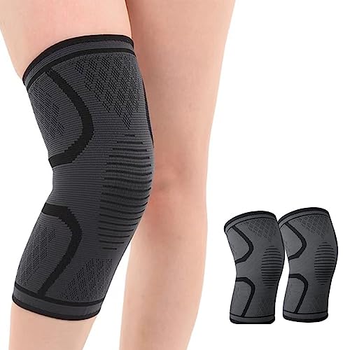 DULSPUE Knieschoner - 1 par Elastische Knieschützer Knieorthese mit Antirutsch Saum - Knee Support für Laufen, Joggen, Sport, Volleyball, Fußball, Basketball(L) von DULSPUE