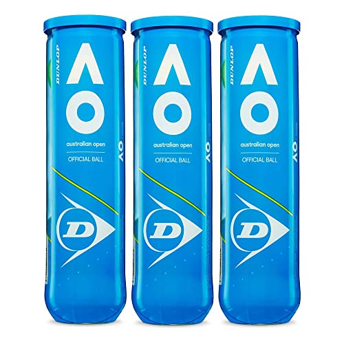 Dunlop Australian Open Packung mit 12 Bällen (3 Dosen x 4 Bälle) von DUNLOP
