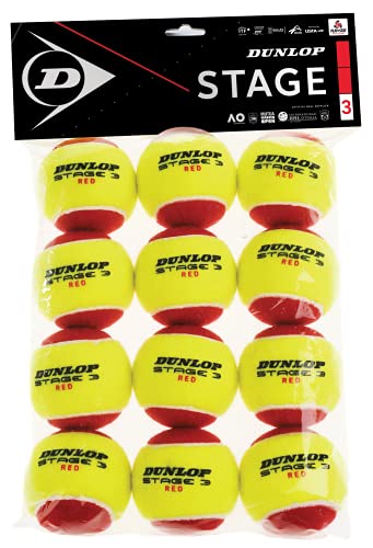 DUNLOP Tennisball Stage 3 Red - für Kinder & Einsteiger im Kleinfeld (1x 12 Stück) DUNLOP Tennisball Stage 3 Red - für Kinder & Einsteiger im Kleinfeld (1x 12 Stück) von DUNLOP