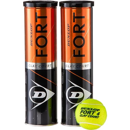 Dunlop Tennisball Fort Clay Court – für Sandplatz, Rasen & Hartplatz (2x4er Dose) Einheitsgröße von DUNLOP