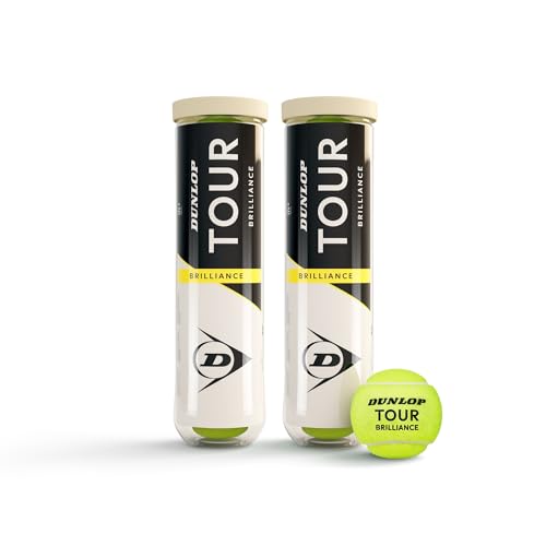 DUNLOP Tennisball Tour Brilliance - für alle Beläge (4 Bälle) (Packung mit 2) von DUNLOP