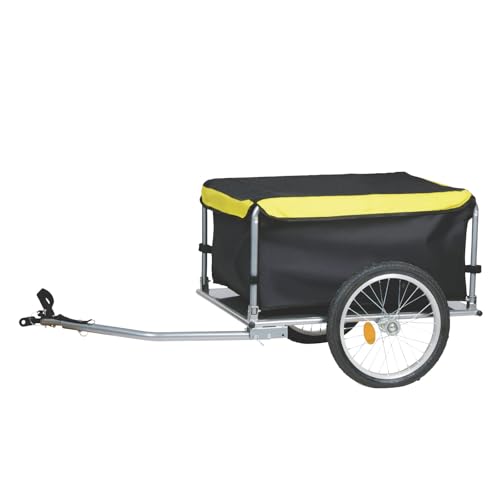Dunlop Fahrradanhänger – Fahrradanhänger Lastenanhänger – Anhänger Fahrrad Transport für Sachen – Fahrradanhänger mit Reflektoren und verstellbarem Regenschutz – Gelb Dunlop Fahrradanhänger – Fahrradanhänger Lastenanhänger – Anhänger Fahrrad Transport für Sachen – Fahrradanhänger mit Reflektoren und verstellbarem Regenschutz – Gelb von DUNLOP