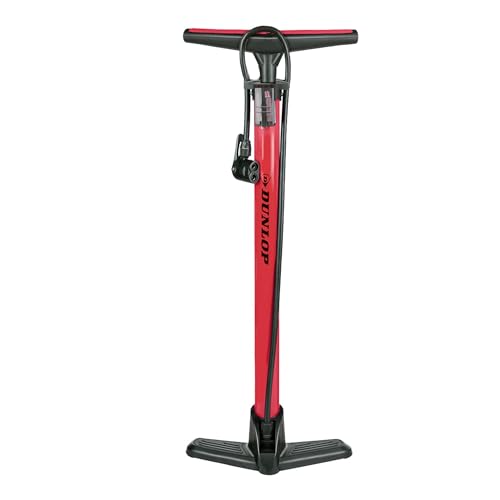 Dunlop Fahrradpumpe - Luftpumpe Fahrrad für Dunlop-, Schrader- und Französisches Ventil - Standluftpumpe inkl. Adapter für Wasserspielzeug und Bälle - Roller- und Autoreifen Dunlop Fahrradpumpe - Luftpumpe Fahrrad für Dunlop-, Schrader- und Französisches Ventil - Standluftpumpe inkl. Adapter für Wasserspielzeug und Bälle - Roller- und Autoreifen von DUNLOP