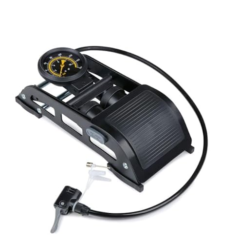 Dunlop Fuß pumpe für Autoreifen - Fahrradpumpe - Luftpumpe Auto, Fahrradluftpumpe, Motorrad und Luftpumpe Ball - Fußpumpe mit Manometer - Fahrrad Luftpumpe alle Ventile von DUNLOP