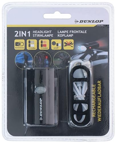 Dunlop Helmlampe - Wiederaufladbar Inkl. Kabel – Rotes/Weißes Licht – 3 Farbmodi – einfache Montage Dunlop Helmlampe - Wiederaufladbar Inkl. Kabel – Rotes/Weißes Licht – 3 Farbmodi – einfache Montage von DUNLOP