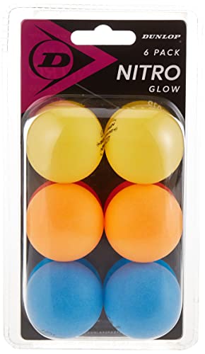 Dunlop Sports Nitro Glow 6 Tischtennisbälle gelb, orange und blau, 6er Pack Bälle, Bunte TT Bälle für Anfänger und Hobby Spieler, Einheitsgröße Dunlop Sports Nitro Glow 6 Tischtennisbälle gelb, orange und blau, 6er Pack Bälle, Bunte TT Bälle für Anfänger und Hobby Spieler, Einheitsgröße von DUNLOP