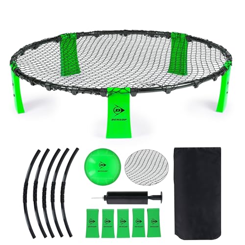 DUNLOP Spyderball Set - Geeignet für Spikeball- 90 x 20 cm - Gartenspiele - Inklusive Ball, Pumpe und Reisetasche von DUNLOP