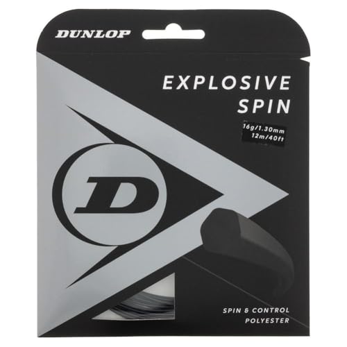DUNLOP Explosive Spin Tennissaite 16g-1.30mm, 12m Satz, Schwarz DUNLOP Explosive Spin Tennissaite 16g-1.30mm, 12m Satz, Schwarz von DUNLOP