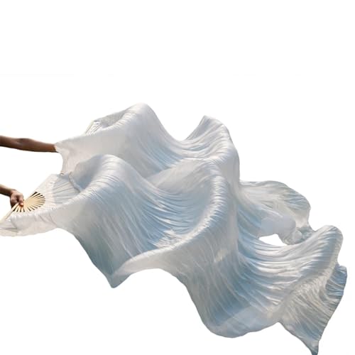 DUNSBY Bauchtanz-Fan Bauchtanz-Fächertanz aus Seide, echte Seidenschleier, links und rechts, Farben auf 180 x 90 cm Für Partys,Versammlungen,BüHnenauftritte(A,150x90cm Real Silk) von DUNSBY
