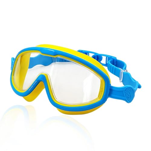 DUNSBY Schwimmbrille Kinder-Schwimmbrille mit großem Rahmen, Antibeschlag, weites Sichtfeld, Schwimmausrüstung for Jungen und Mädchen, Kinderbrille for Schwimmbad(Blue) von DUNSBY