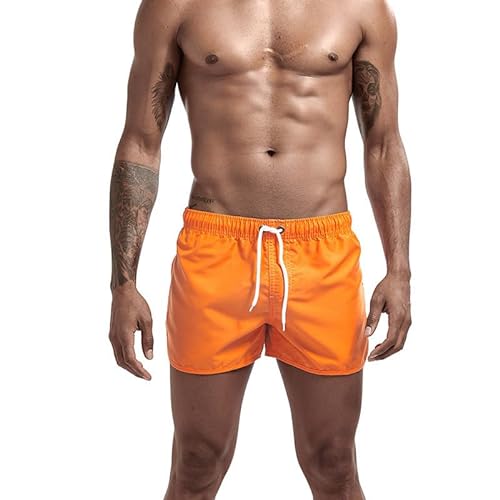 DUOMIYX Badehose Männer Modische Schnürshorts, Schnell Trocknende Surfhose, Sport Shorts-Orange-XL von DUOMIYX