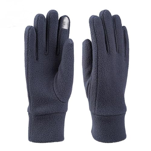 DUOMIYX Handschuhe Einfache Polar -Fleece -Touchscreen -Handschuhe Herbst- Und Winter Warme Radfahren Für Männer Und Frauen-Graue Männer von DUOMIYX