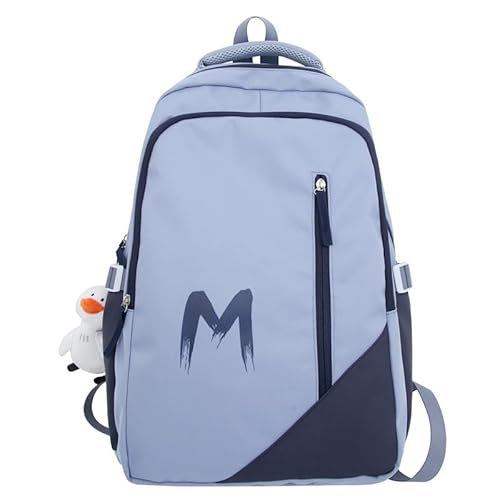 DUOMIYX Rucksack Modebriefdruck Rucksack Große Kapazitäts Reise -Rucksack Schüler Schoolbag Männer Und Frauen-Blau-48 * 32 * 17 cm von DUOMIYX