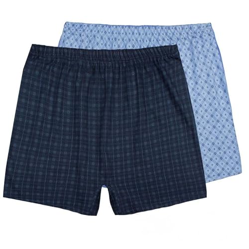 DUOMIYX Unterhosen 2 Pcs Männer Einfache Farbige Baumwollboxer -Slips Bequem Lose Große Unterwäsche Mit Großer Größe-Set16-L von DUOMIYX