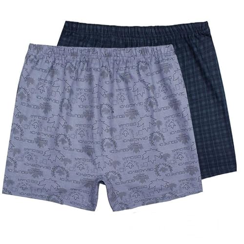 DUOMIYX Unterhosen 2 Pcs Männer Einfache Farbige Baumwollboxer -Slips Bequem Lose Große Unterwäsche Mit Großer Größe-Set17-4Xl von DUOMIYX