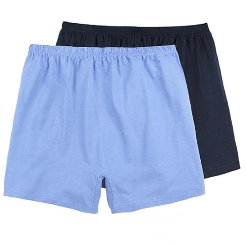 DUOMIYX Unterhosen 2 Pcs Männer Einfache Farbige Baumwollboxer -Slips Bequem Lose Große Unterwäsche Mit Großer Größe-Set2-4Xl von DUOMIYX